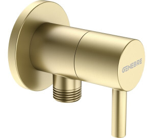 Válvula de escuadra redonda 1/2" x 3/8" Oro Cepillado
